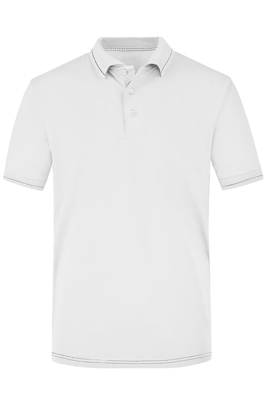Men´s Elastic Polo - White/Black