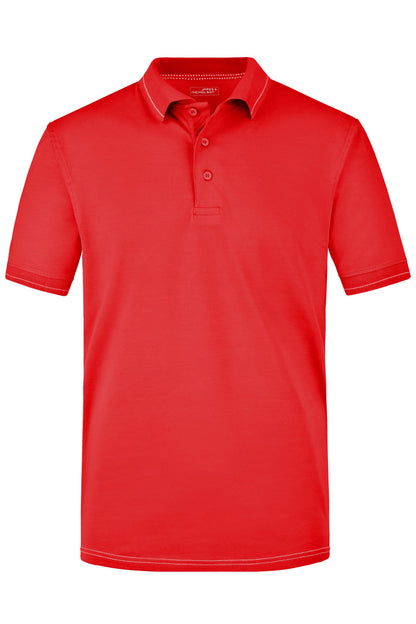 Men´s Elastic Polo - Red/White