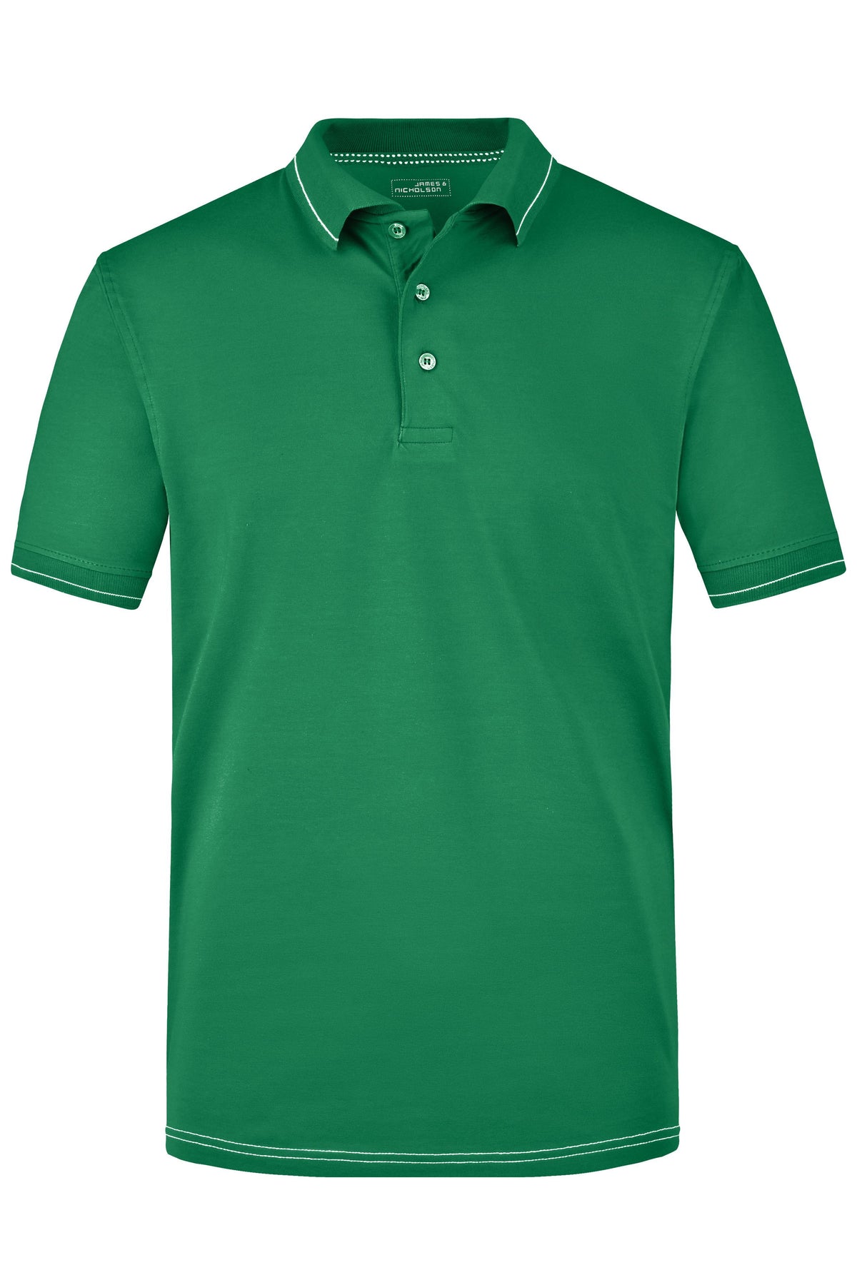 Men´s Elastic Polo - Irish Green/White