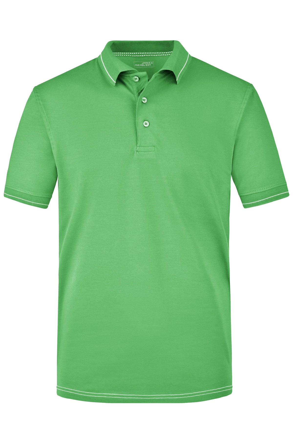 Men´s Elastic Polo - Limegreen/White
