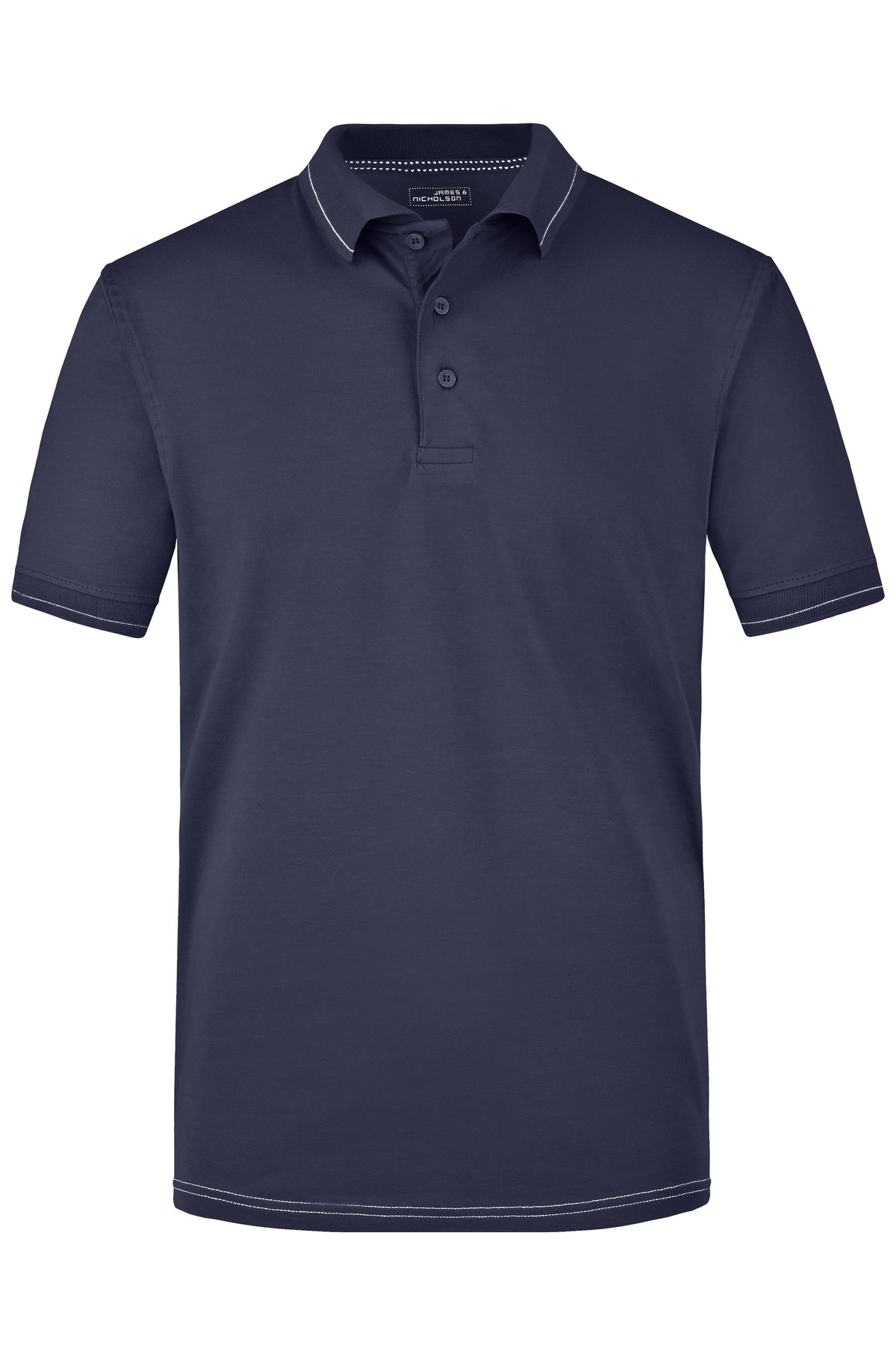 Men´s Elastic Polo - Navy/White
