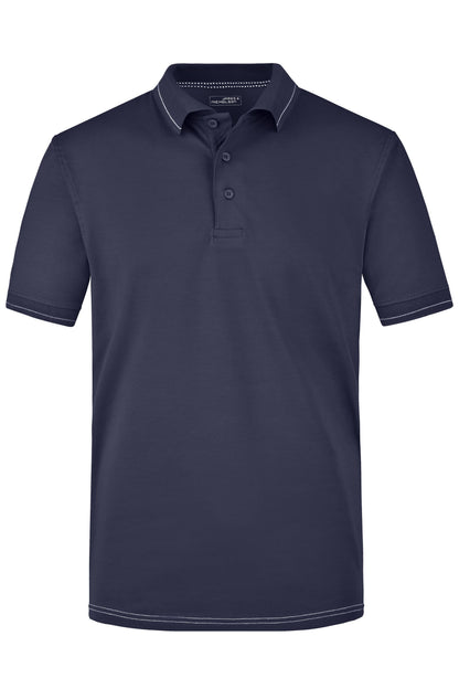 Men´s Elastic Polo - Navy/White