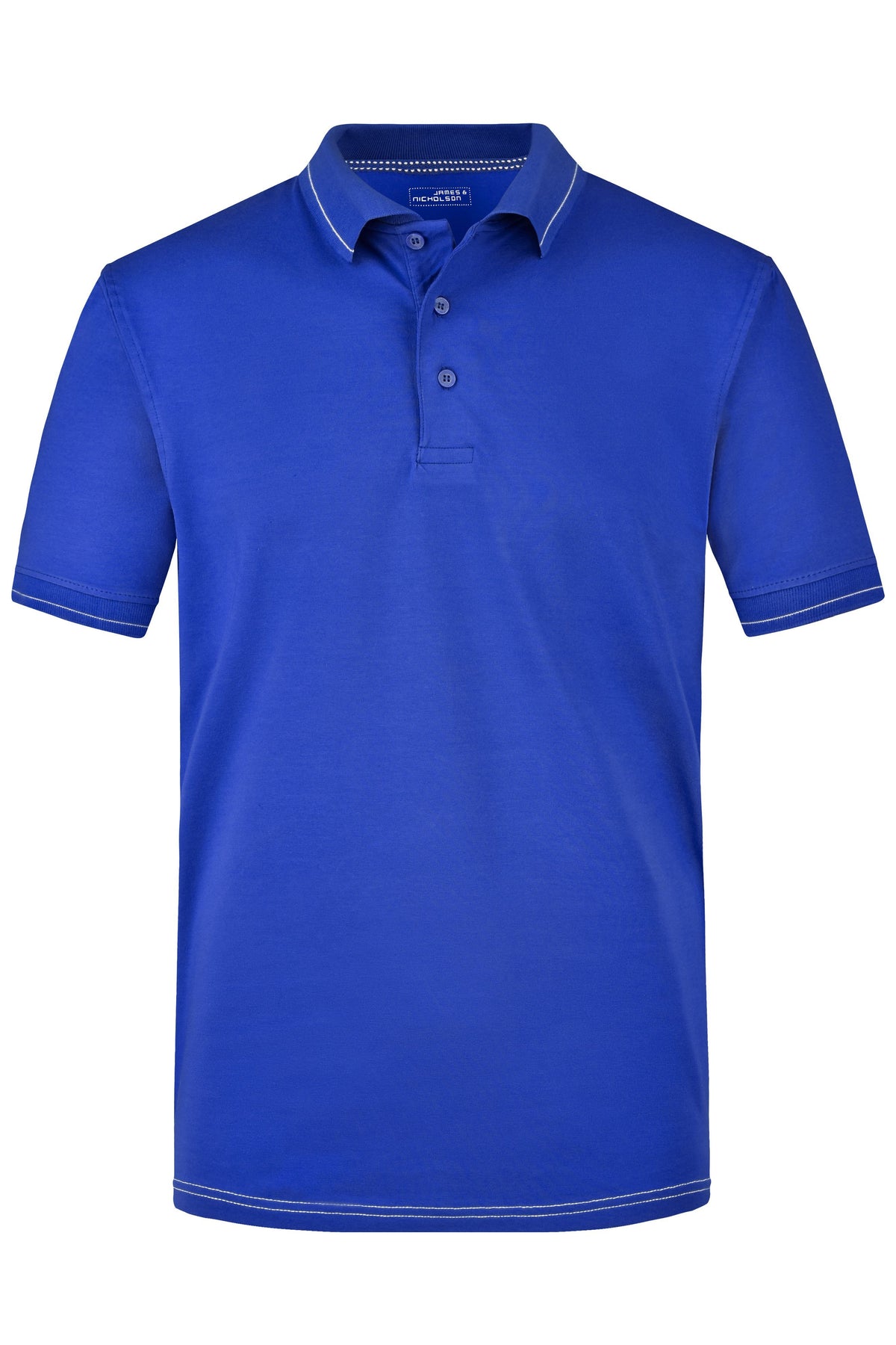 Men´s Elastic Polo - Royal/White