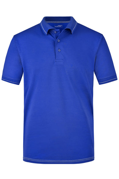 Men´s Elastic Polo - Royal/White