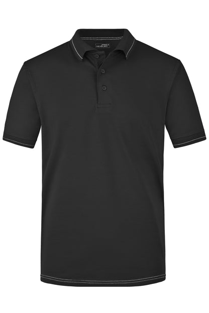 Men´s Elastic Polo - Black/White