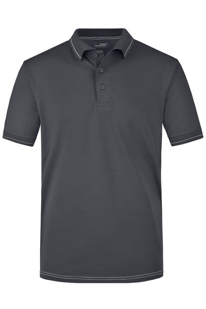 Men´s Elastic Polo - Graphite/White