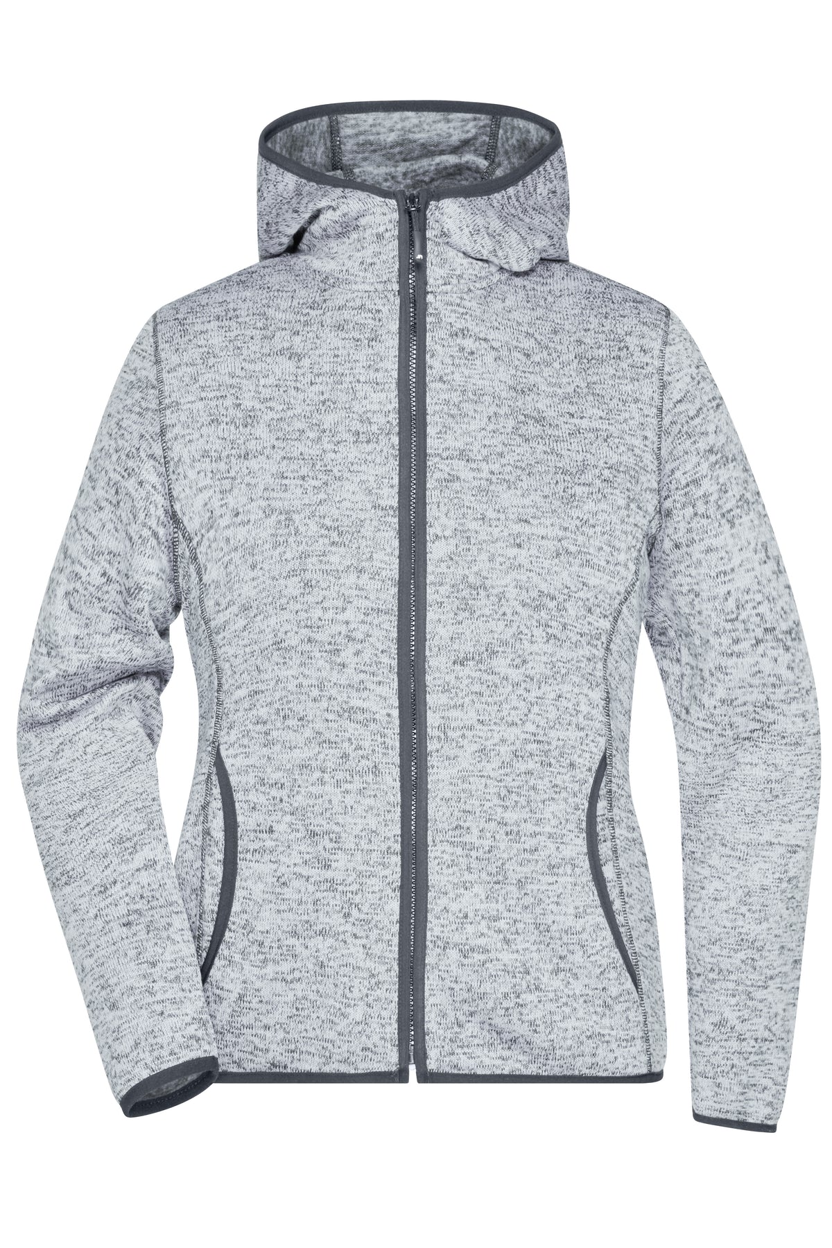 Ladie´s Knitted Fleece Hoody - Light-Melange