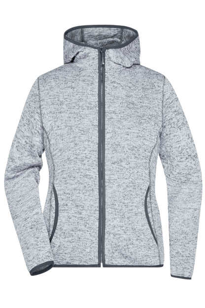 Ladie´s Knitted Fleece Hoody - Light-Melange