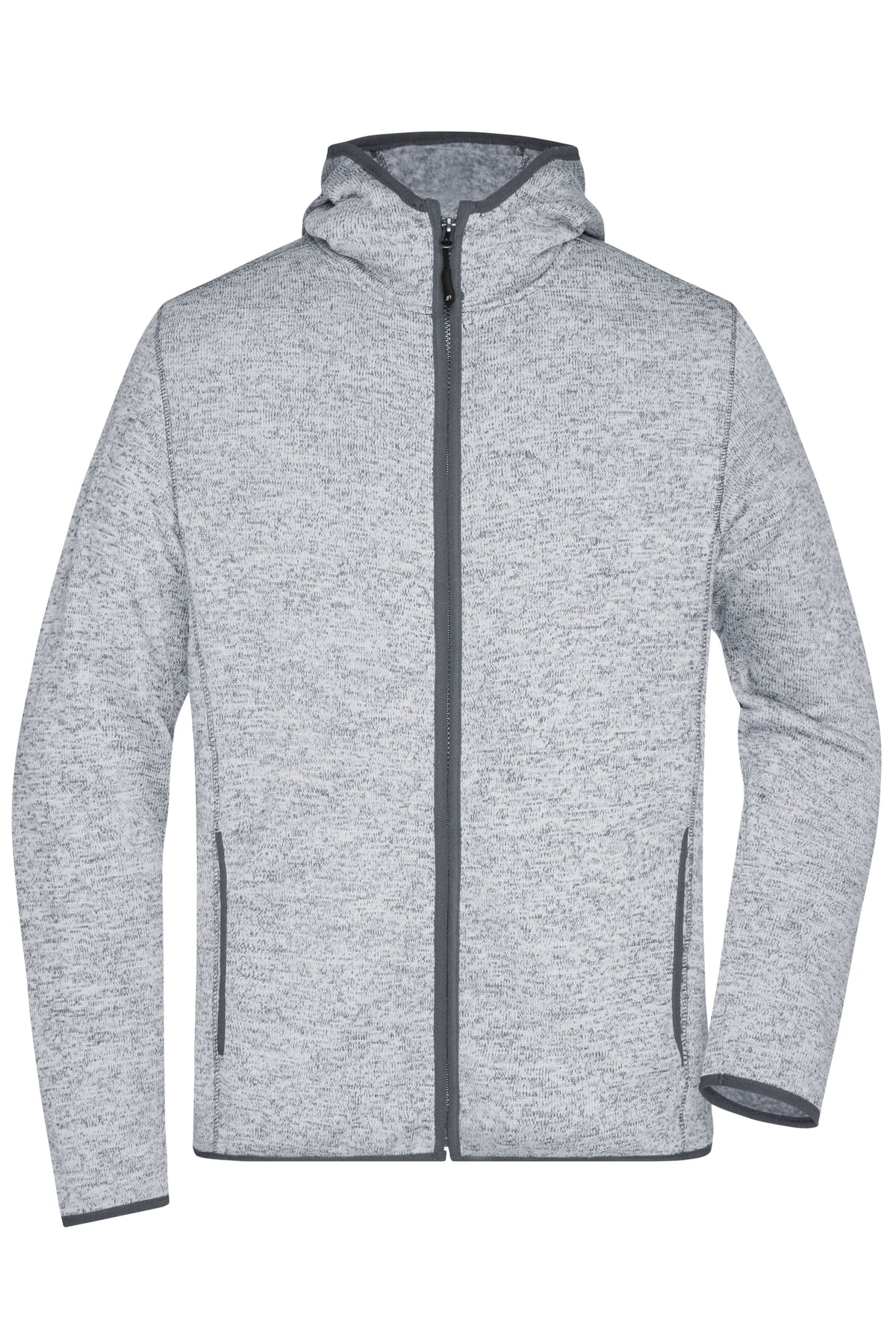Men´s Knitted Fleece Hoody - Lightmelange/Carbon