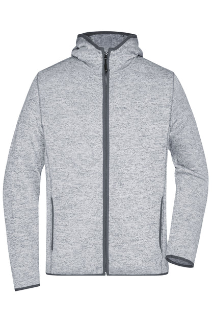 Men´s Knitted Fleece Hoody - Lightmelange/Carbon