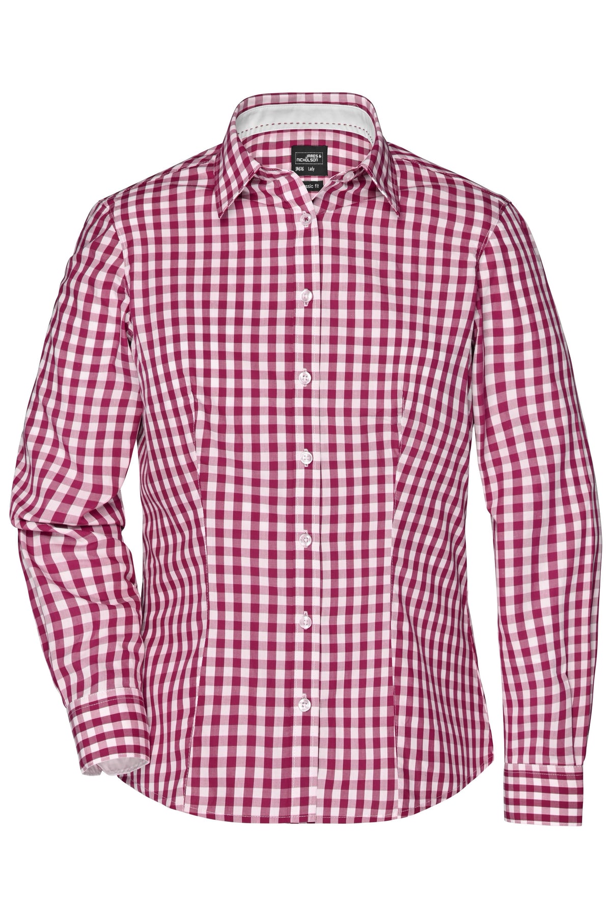 Ladie´s Checked Shirt - Bordeaux/White