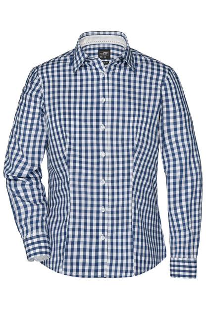 Ladie´s Checked Shirt - Navy/White