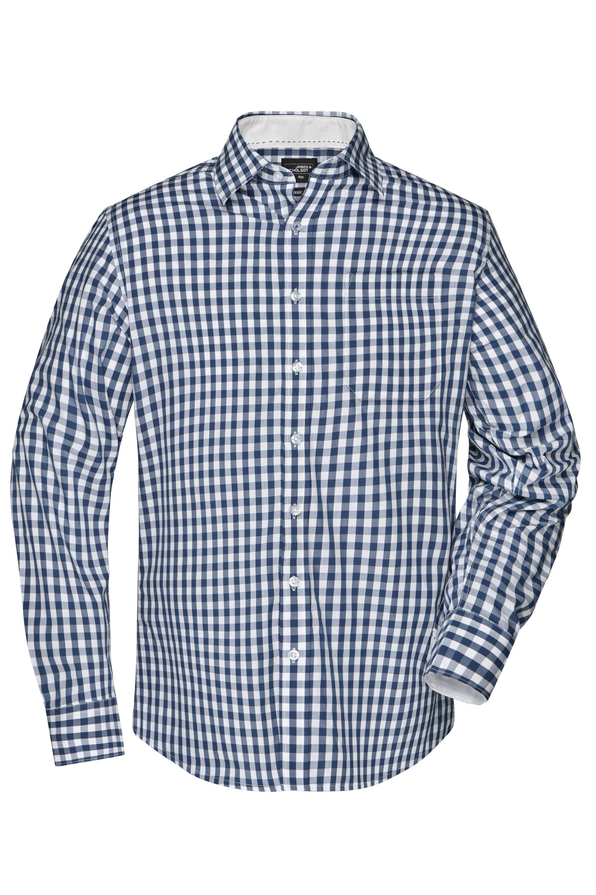 Men´s Checked Shirt - Navy/White