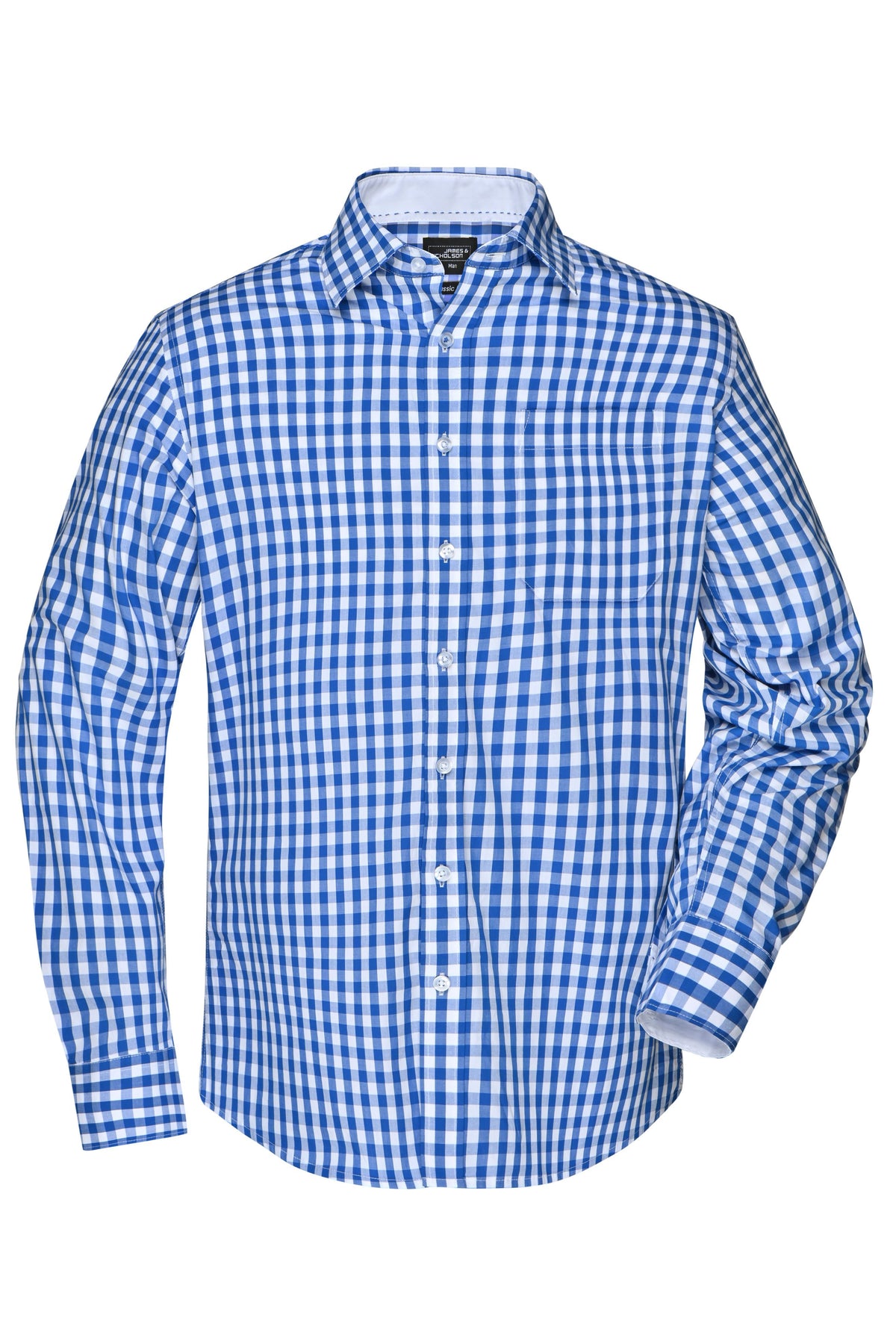 Men´s Checked Shirt - Royal/White