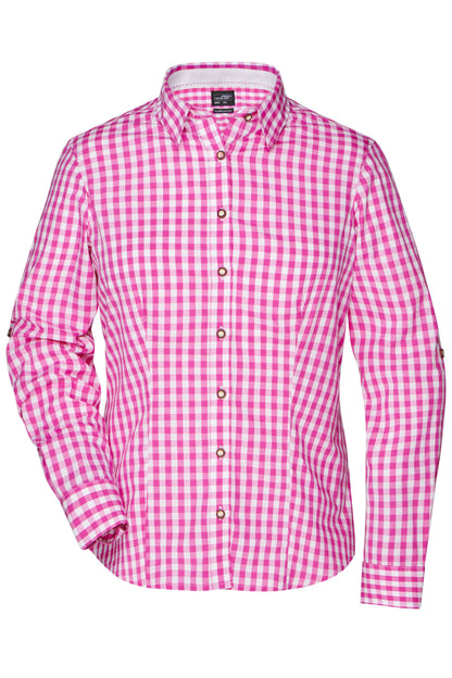 Ladies´ Traditional Shirt - Purple/White