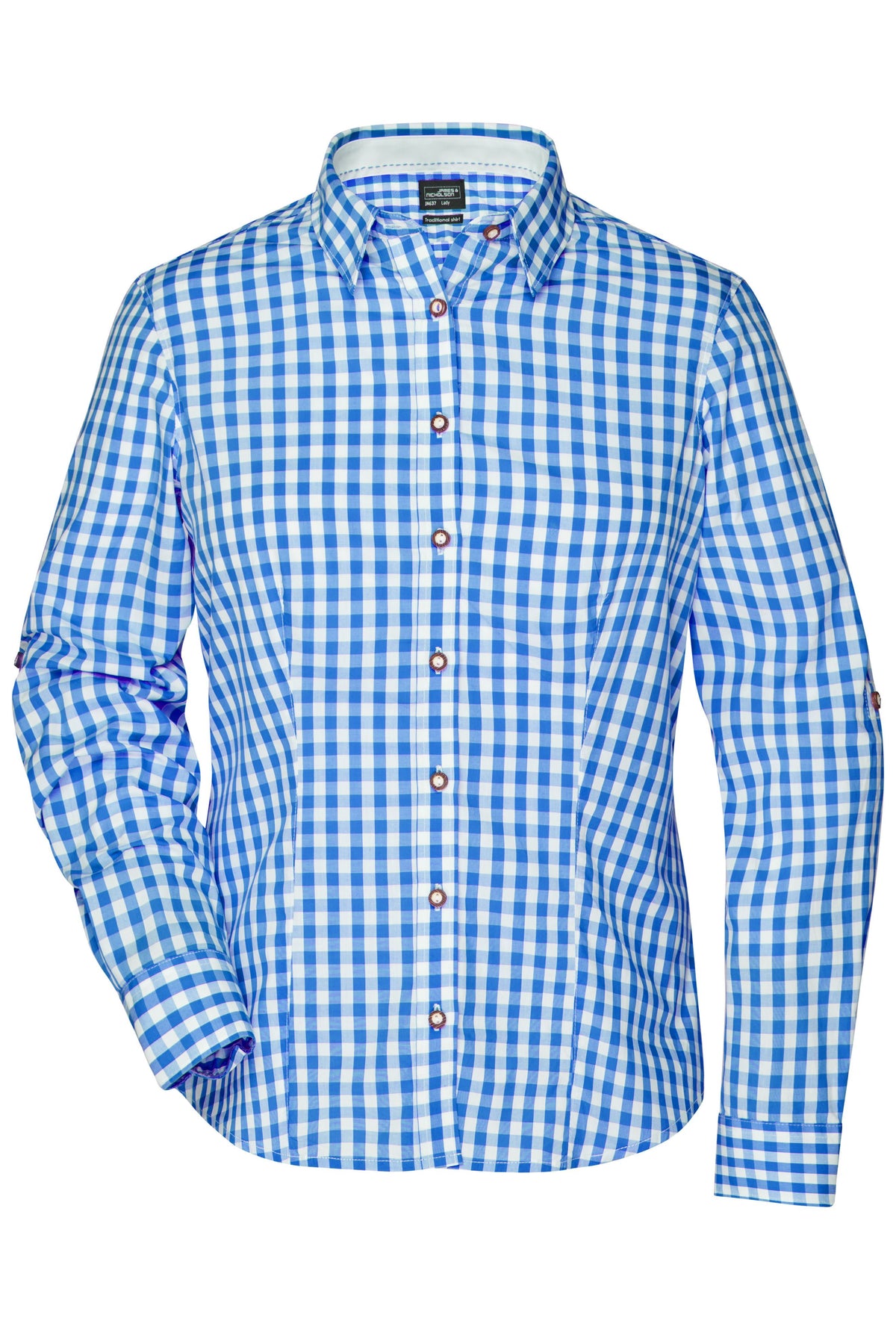 Ladies´ Traditional Shirt - Royal/White