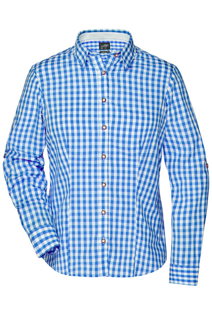 Ladies´ Traditional Shirt - Royal/White