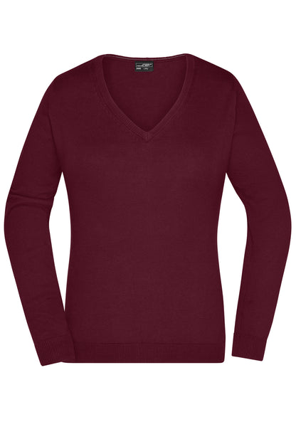 Ladie´s V-Neck Pullover - Bordeaux