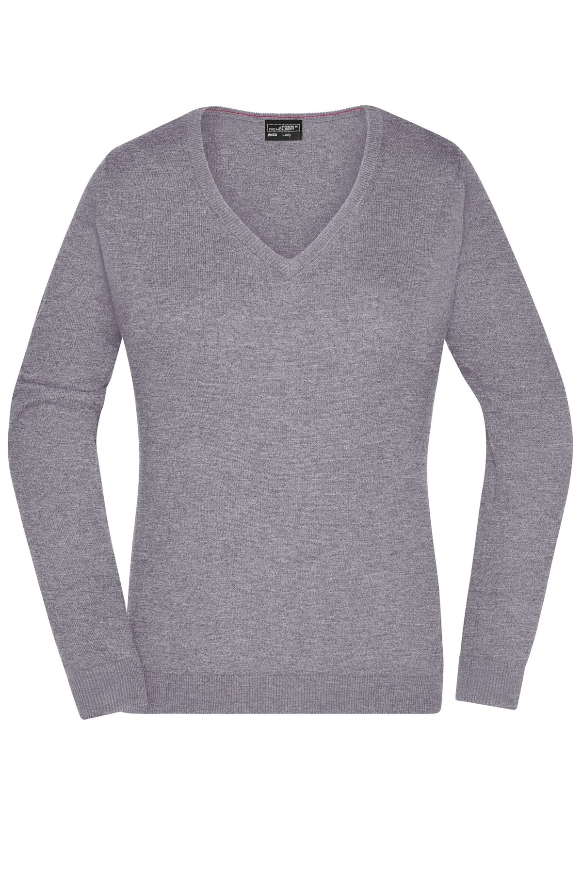 Ladie´s V-Neck Pullover - Grey-Heather