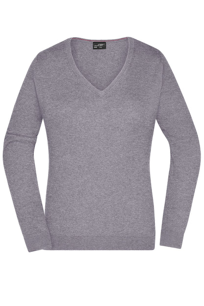 Ladie´s V-Neck Pullover - Grey-Heather
