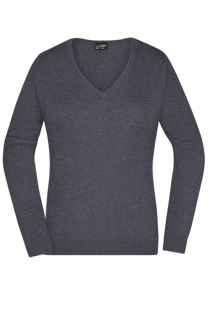 Ladie´s V-Neck Pullover - Anthracite Melange