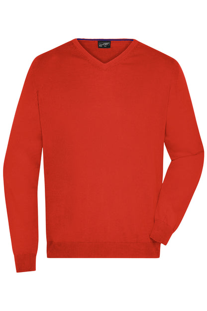 Men´s V-Neck Pullover - Dark-orange