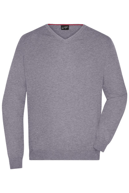 Men´s V-Neck Pullover - Grey-Heather
