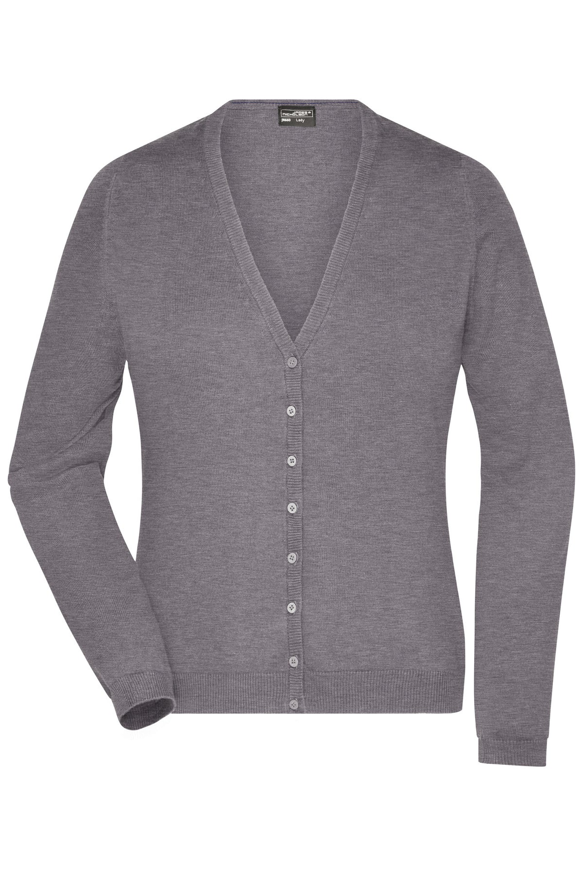 Ladie´s V-Neck Cardigan - Grey-Heather
