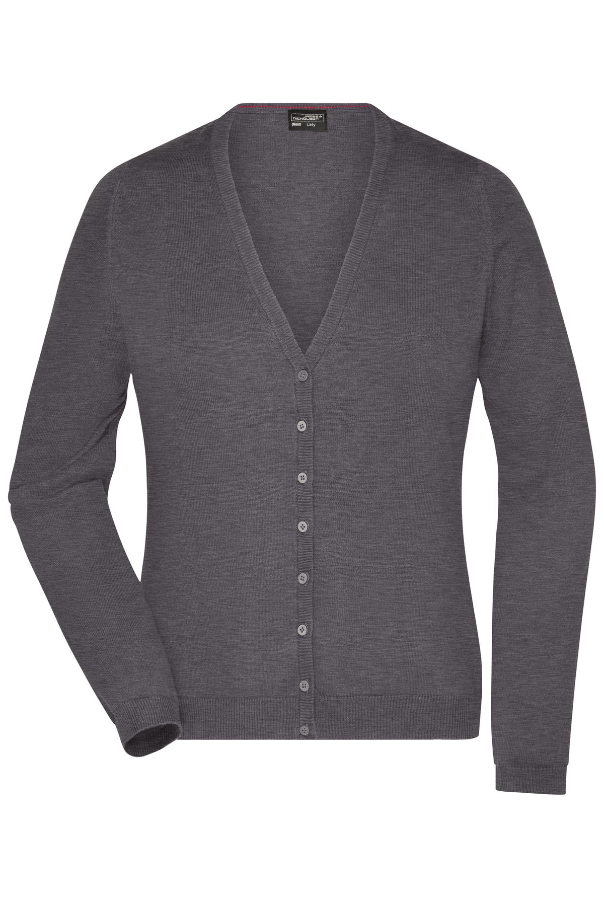 Ladie´s V-Neck Cardigan - Anthracite Melange