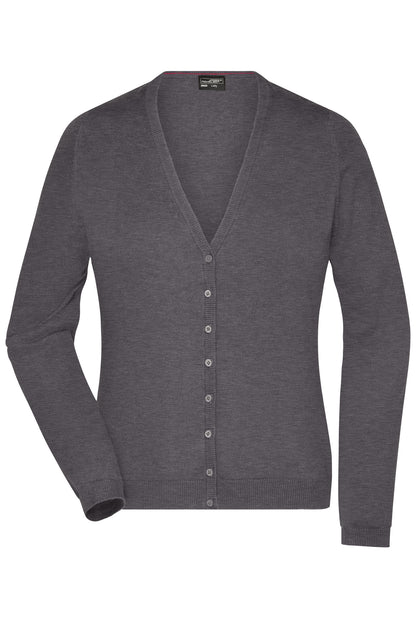 Ladie´s V-Neck Cardigan - Anthracite Melange