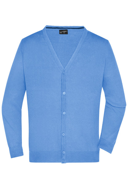 Men´s V-Neck Cardigan - Glacier-blue