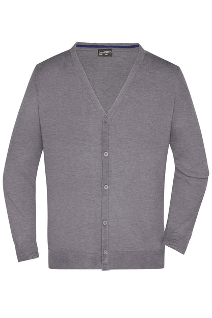 Men´s V-Neck Cardigan - Grey-Heather
