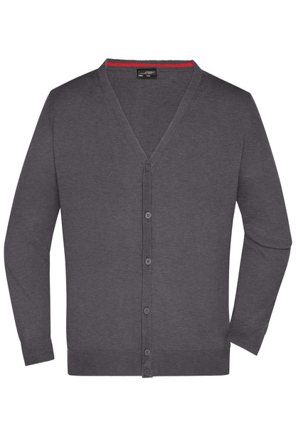 Men´s V-Neck Cardigan - Anthracite Melange