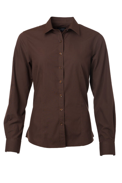 Ladies´ Shirt LSL Poplin - Brown