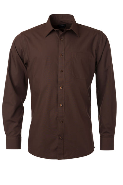 Men´s Shirt LSL Poplin - Brown