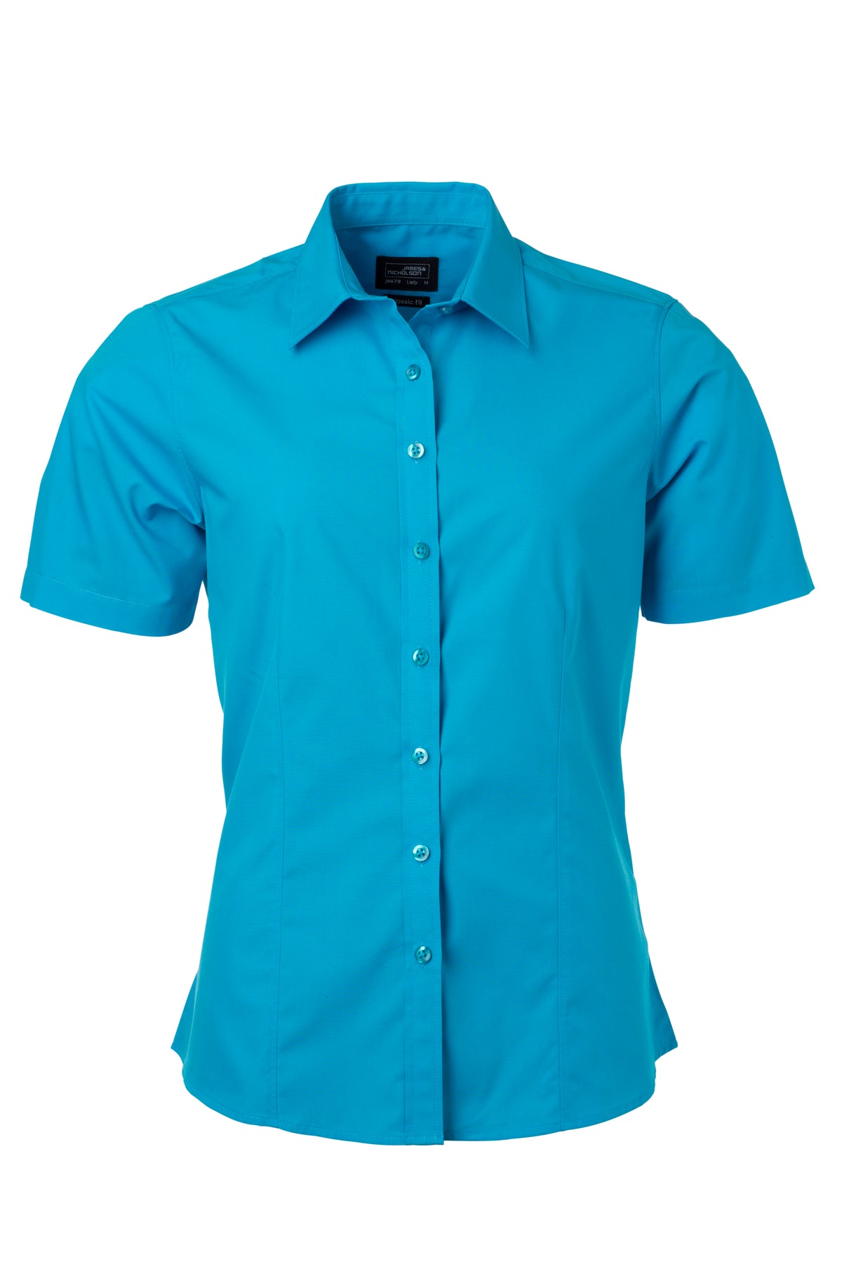 Ladies´ Shirt SSL Poplin - Turquoise