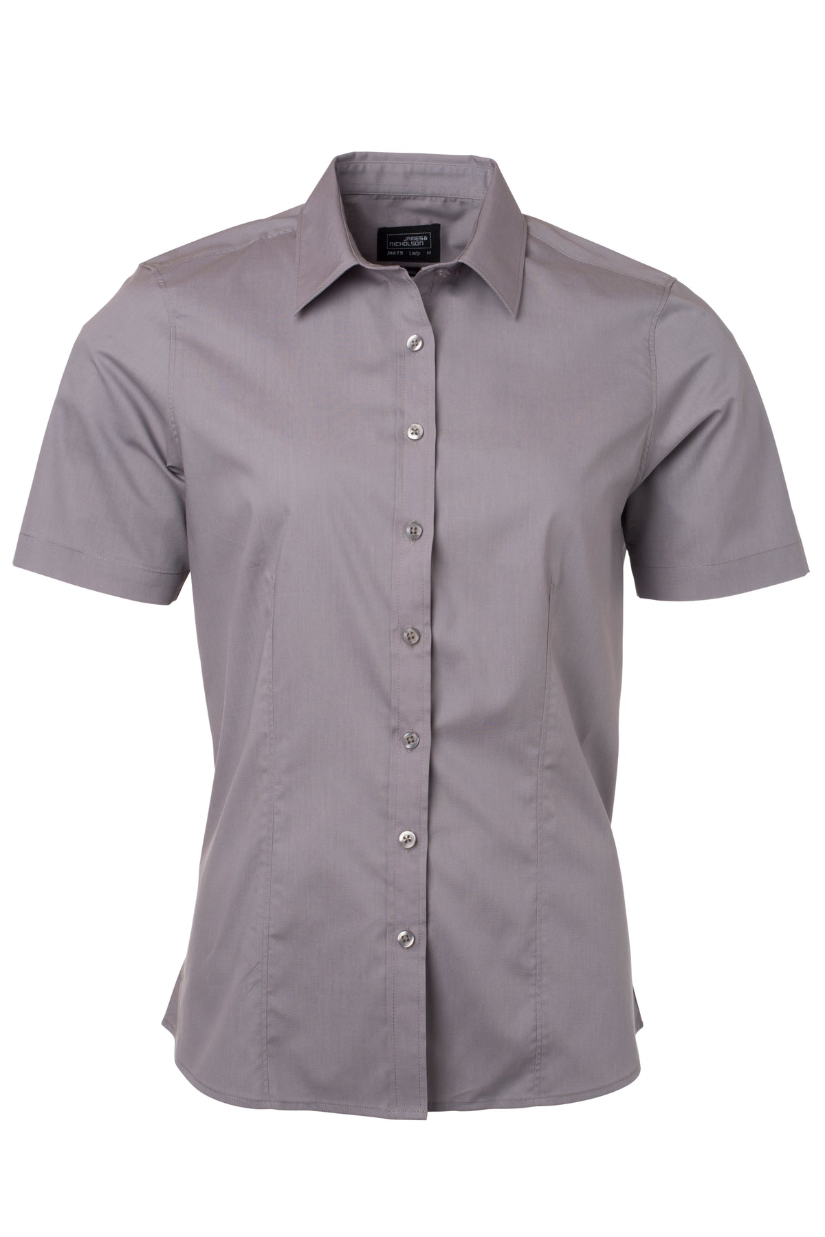 Ladies´ Shirt SSL Poplin - Steel