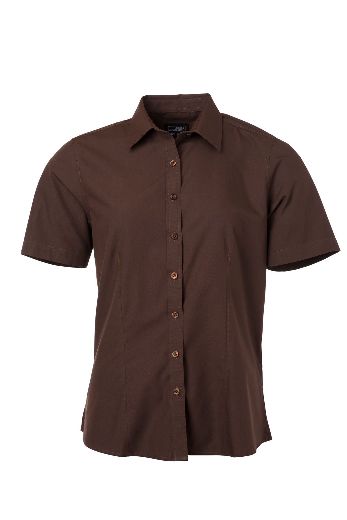 Ladies´ Shirt SSL Poplin - Brown