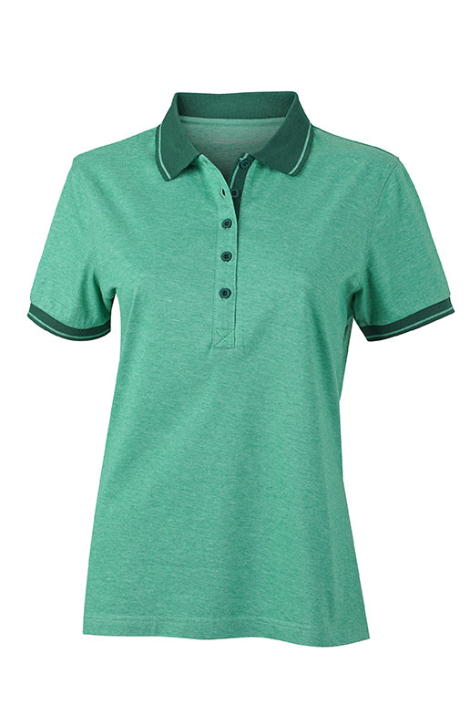 Ladies´ Heather Polo - Green-melange/Dark-green