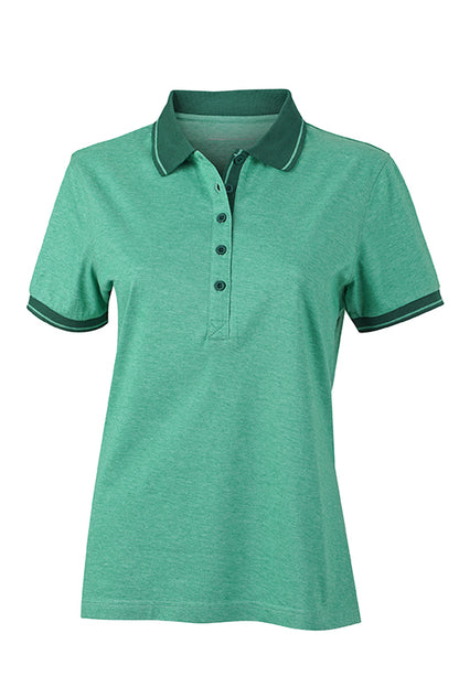 Ladies´ Heather Polo - Green-melange/Dark-green