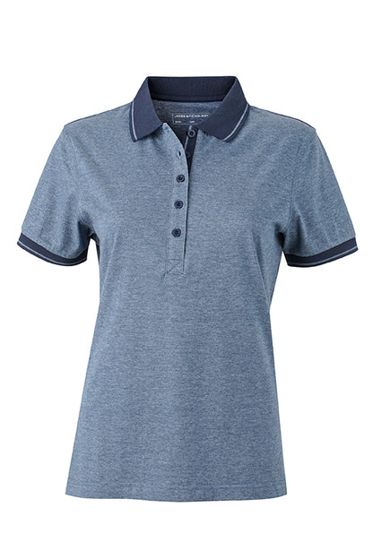 Ladies´ Heather Polo - Blue-melange/Navy