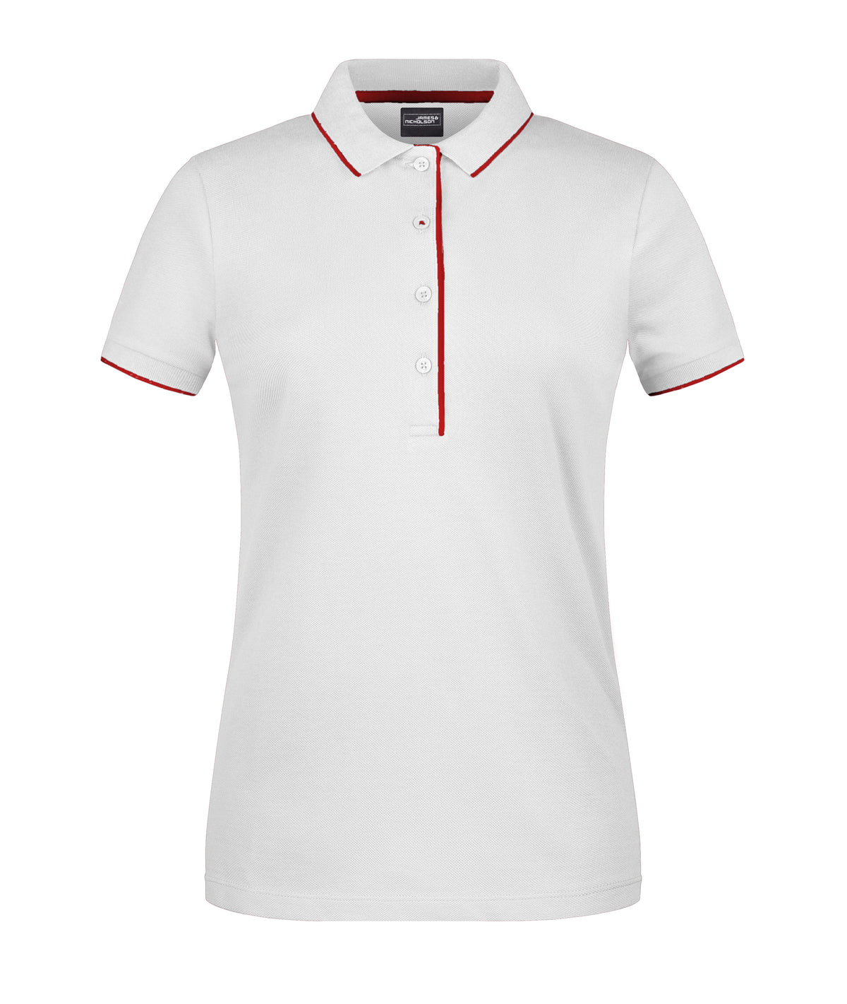 Ladies´ Polo Stribe - White/Red