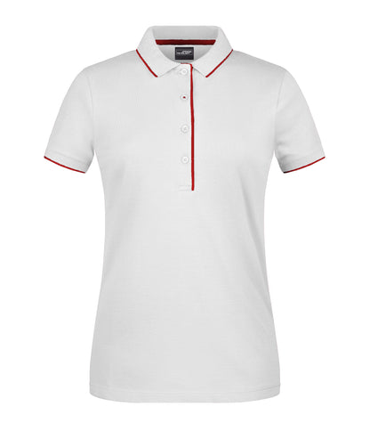 Ladies´ Polo Stribe - White/Red