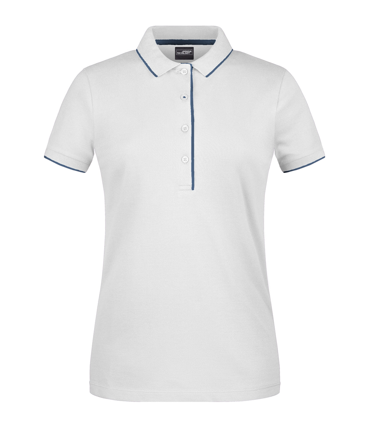 Ladies´ Polo Stribe - White/Navy