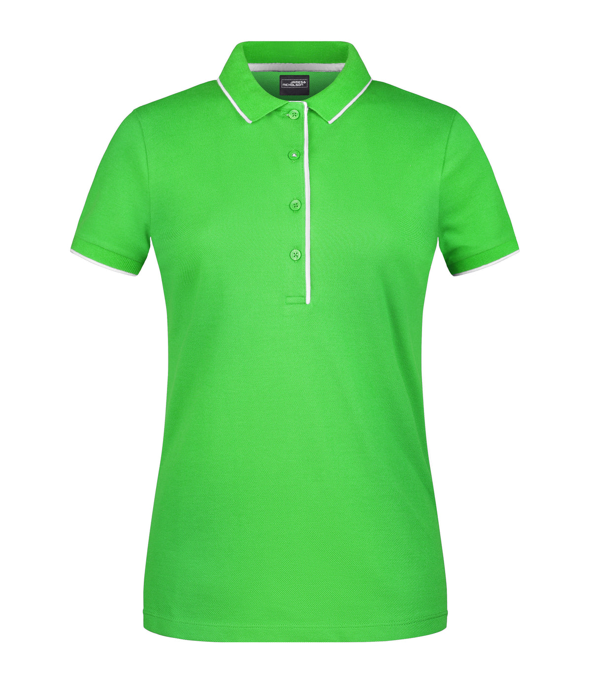Ladies´ Polo Stribe - Frog/White