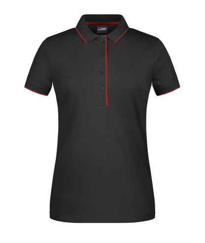 Ladies´ Polo Stribe - Black/Red