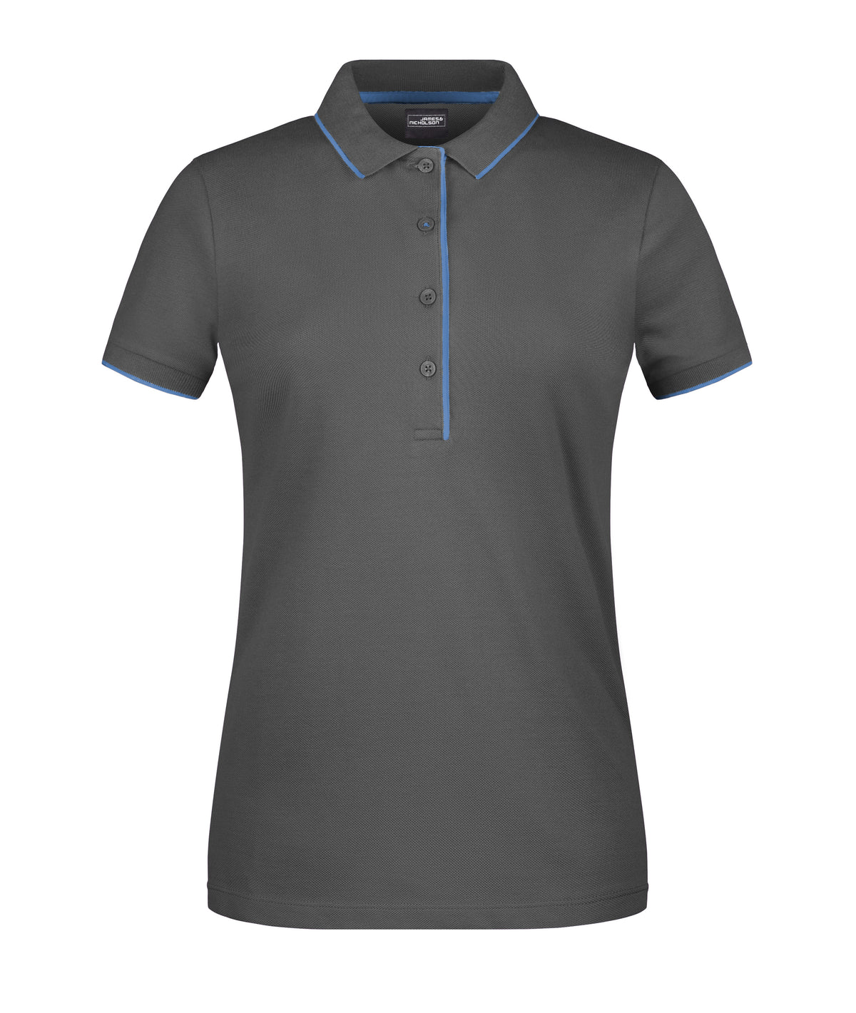 Ladies´ Polo Stribe - Graphite/Aqua