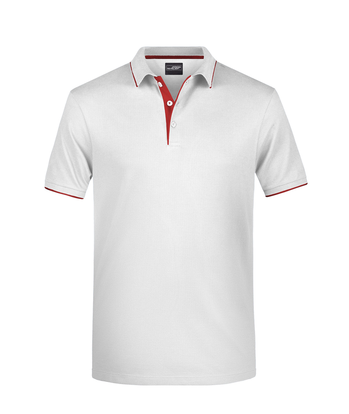 Men´s Polo Stribe - White/Red