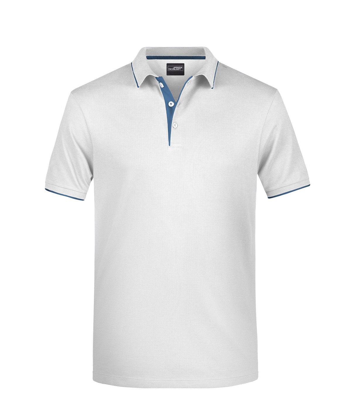 Men´s Polo Stribe - White/Navy