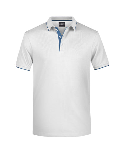 Men´s Polo Stribe - White/Navy